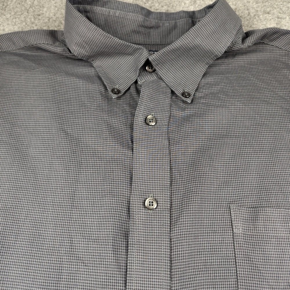 Roundtree &‎ Yorke TravelSmart Mens 3X Grey Houndstooth Button Down Dress Shirt